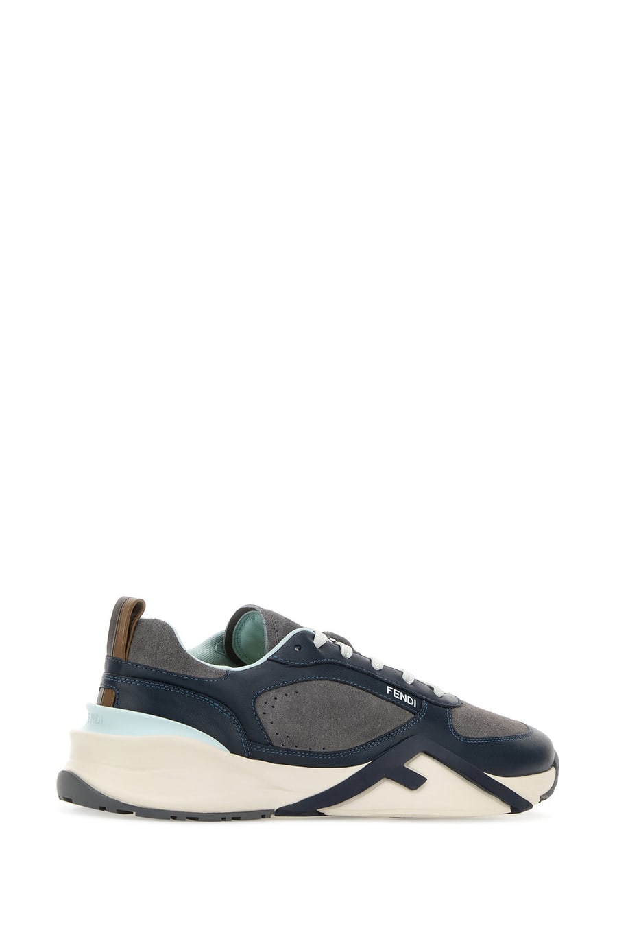 Fendi Sneaker Fendi Flow bicolor in pelle e pelle scamosciata, view 3