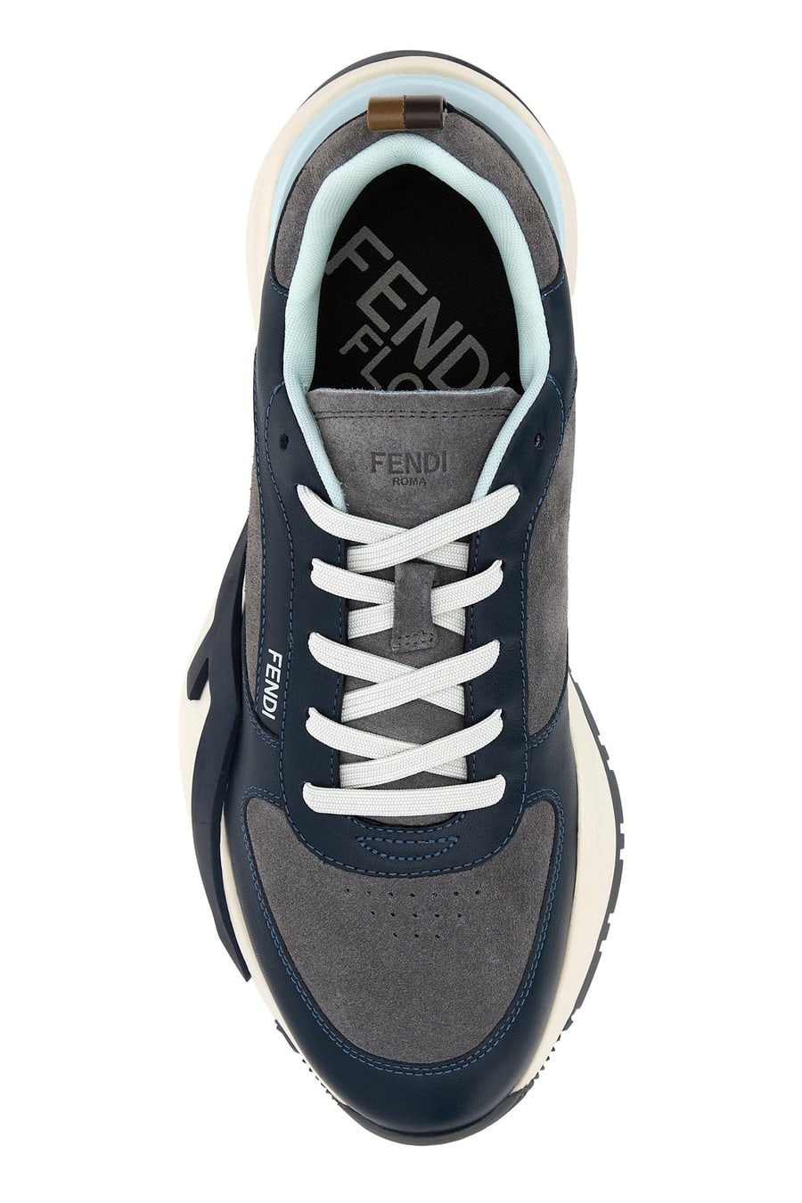Fendi Sneaker Fendi Flow bicolor in pelle e pelle scamosciata, view 4