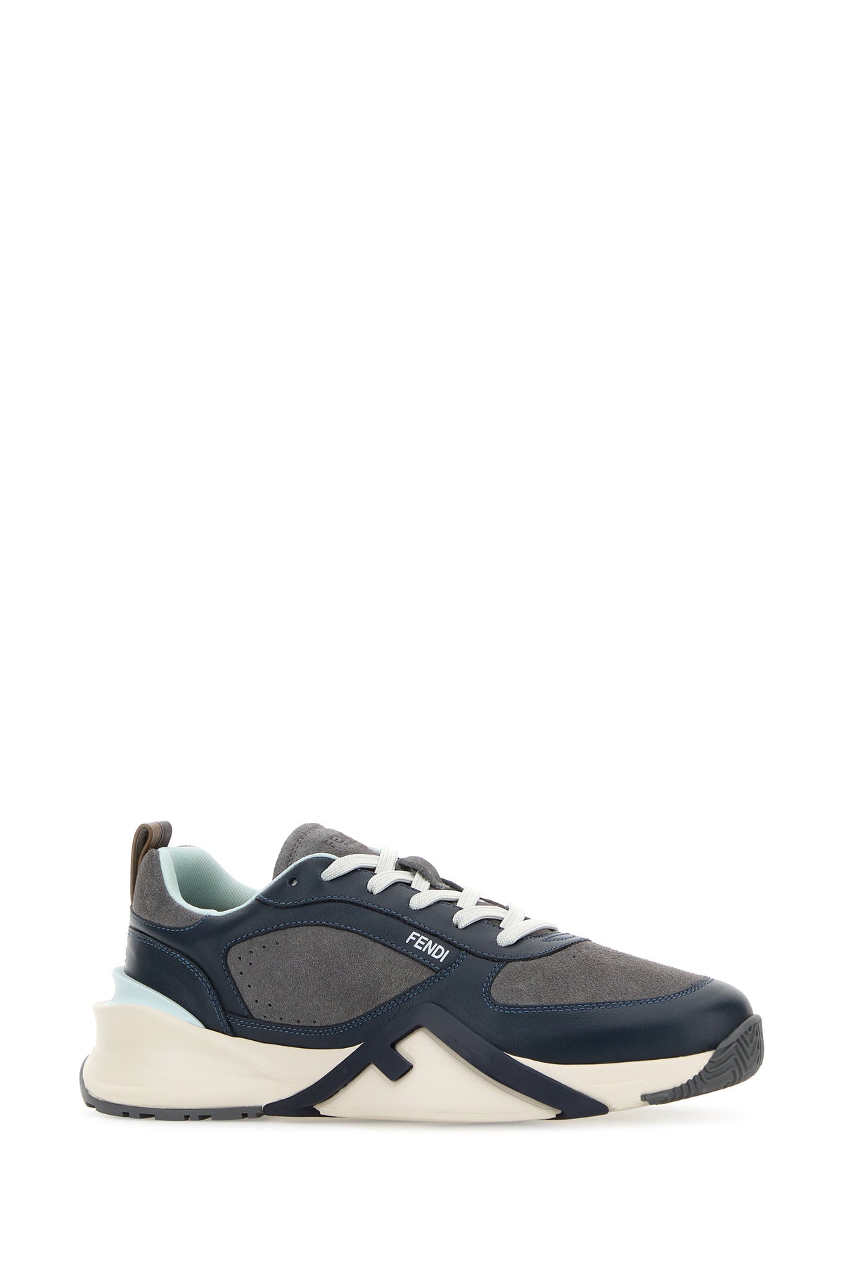 Fendi Sneaker Fendi Flow bicolor in pelle e pelle scamosciata, view 2