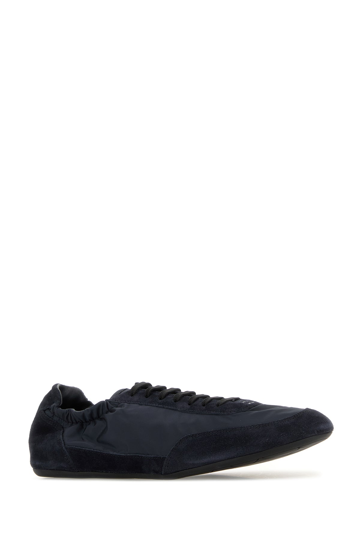 Prada Sneakers blu navy in nylon e pelle scamosciata, view 2