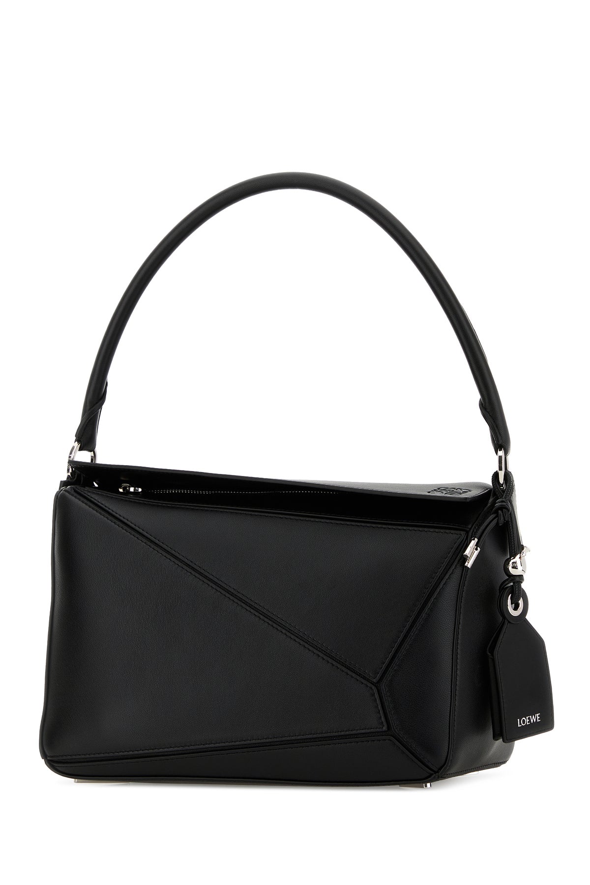 Loewe Borsa a spalla Puzzle Featherlight in nappa nera, view 2