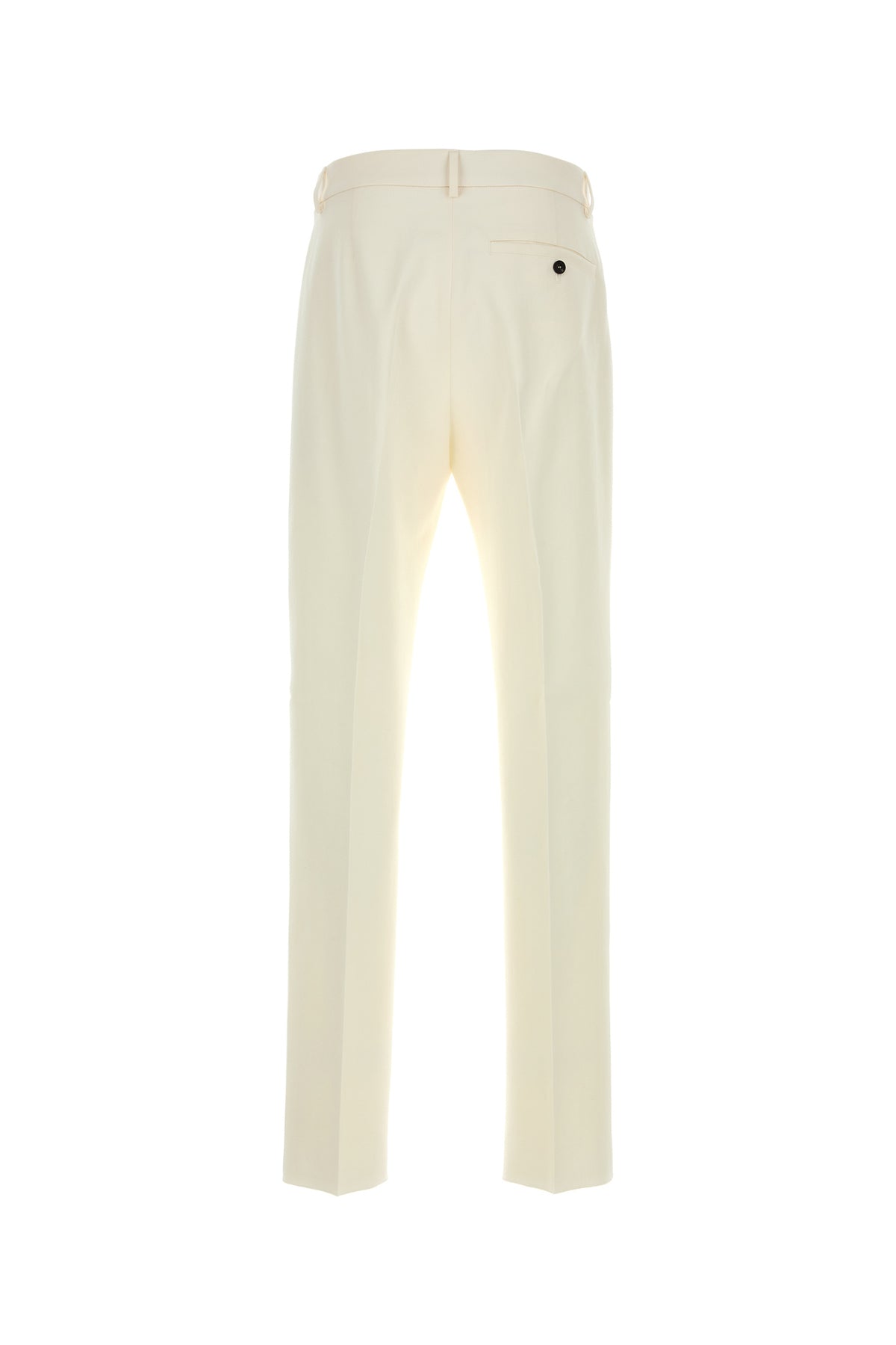 Ferragamo Pantalone in misto cotone avorio, view 2
