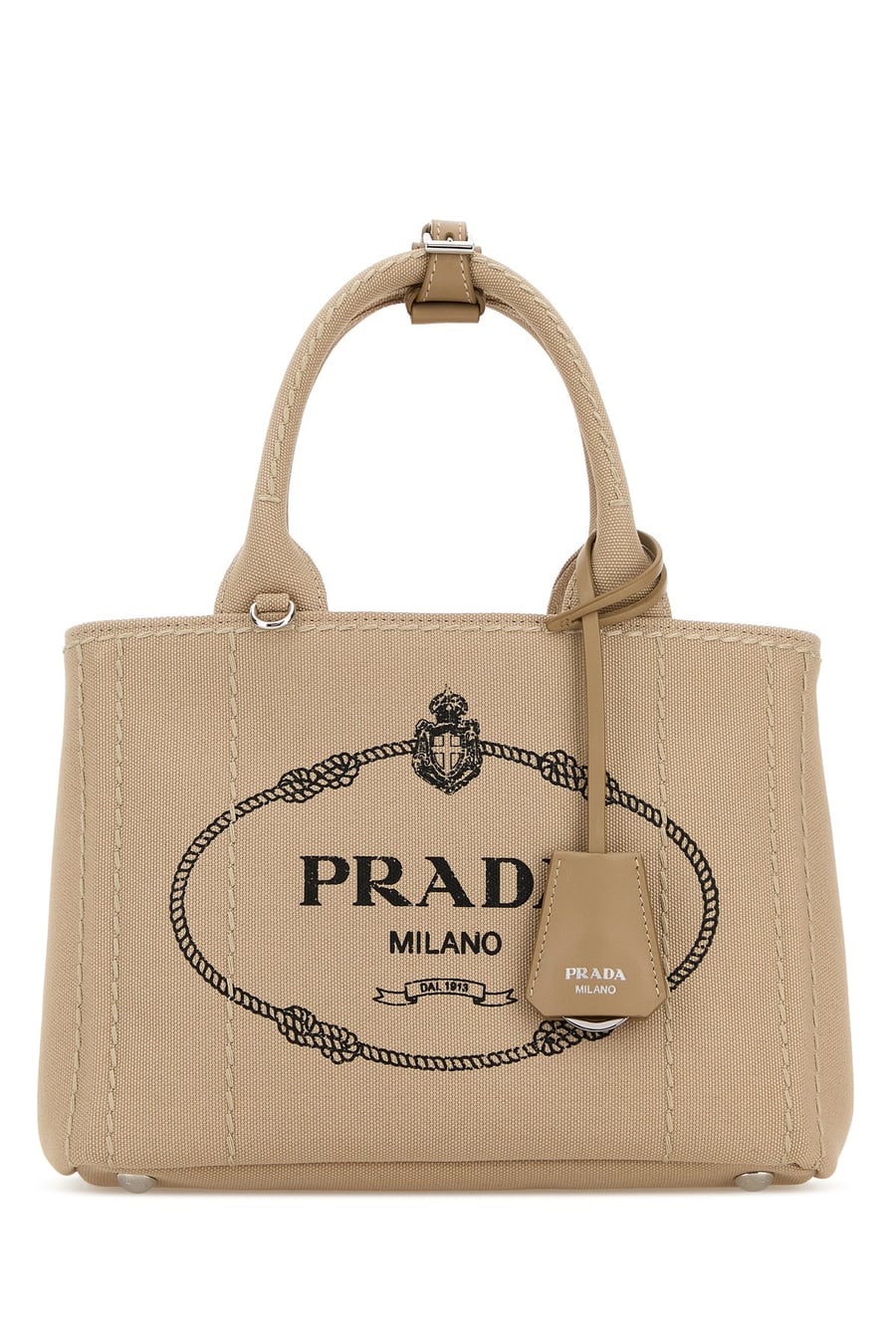 Prada Borsa a mano Prada Jardinière piccola in tela beige