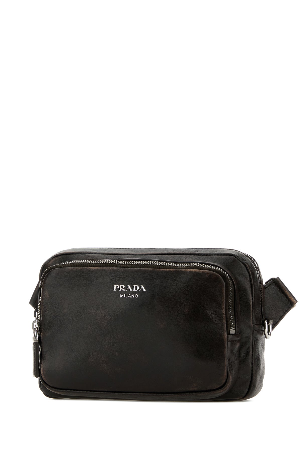 Prada Borsa a tracolla in nappa testa di moro, view 2