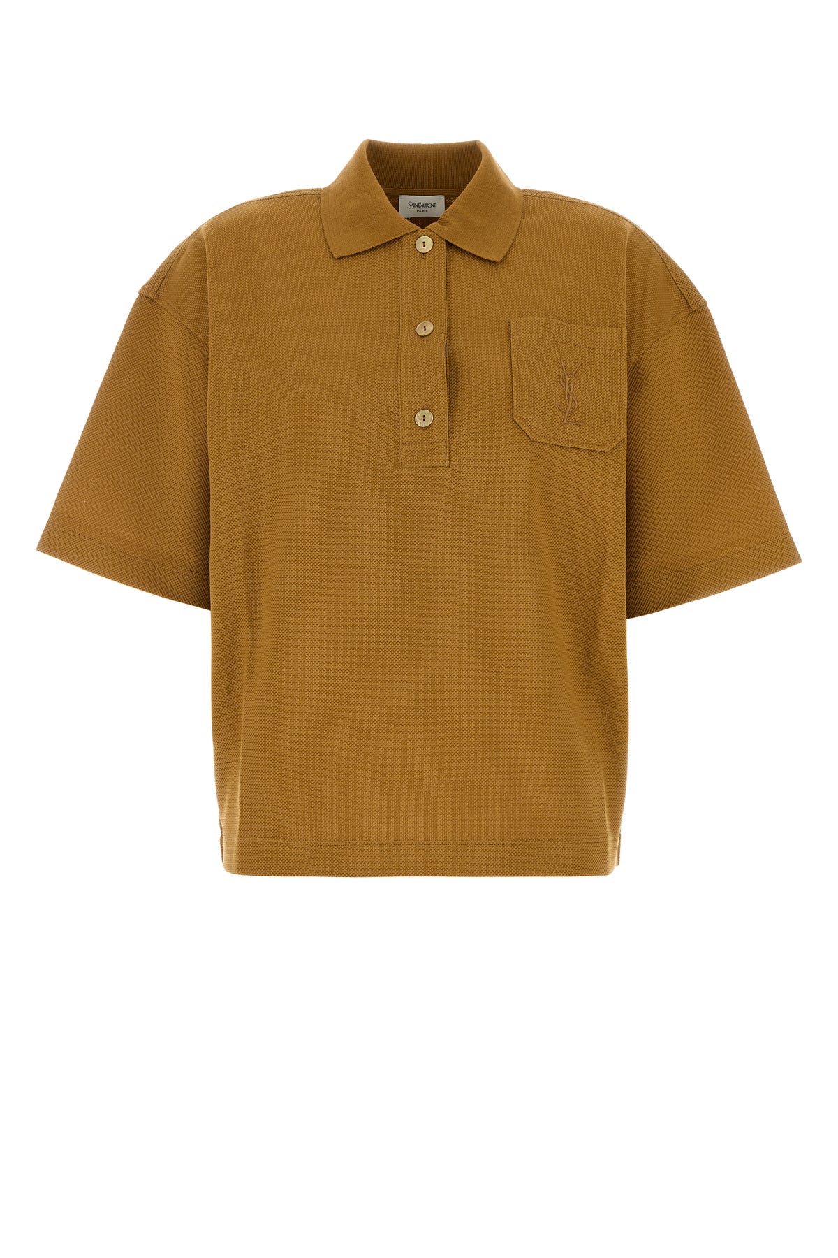 Saint Laurent Polo oversize in piquet ocra