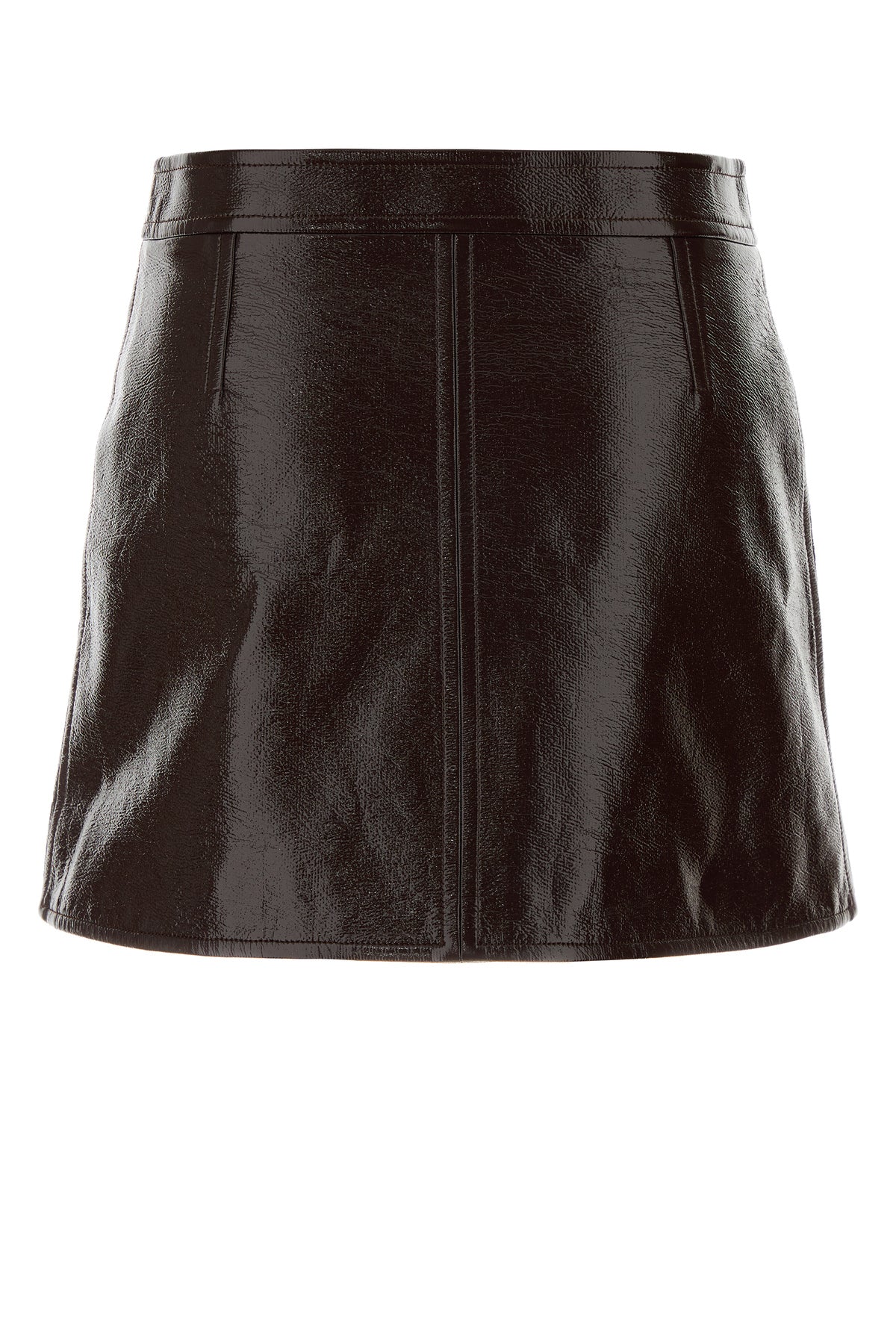 COURREGES Minigonna in vinile cioccolato, view 2
