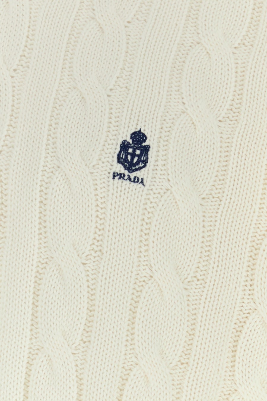 Prada Maglione in cotone bianco, view 3