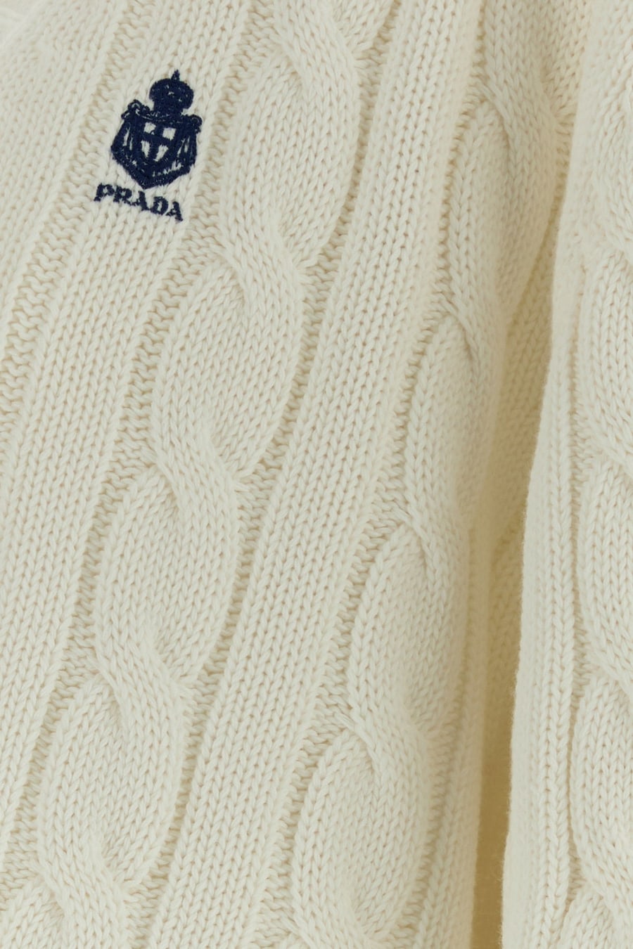 Prada Cardigan in cotone bianco, view 3