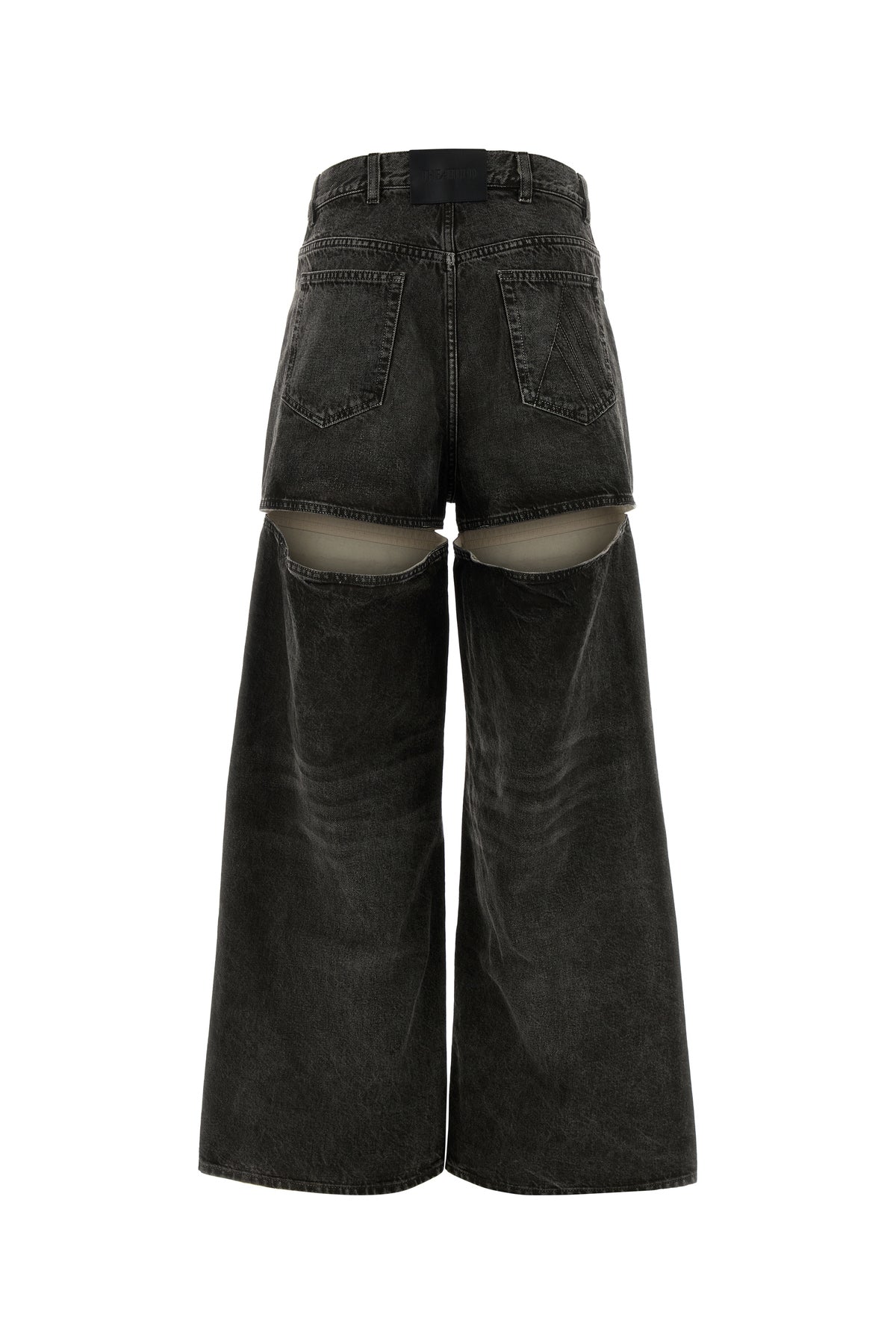 The Attico Jeans dalla gamba ampia in denim grigio scuro, view 2