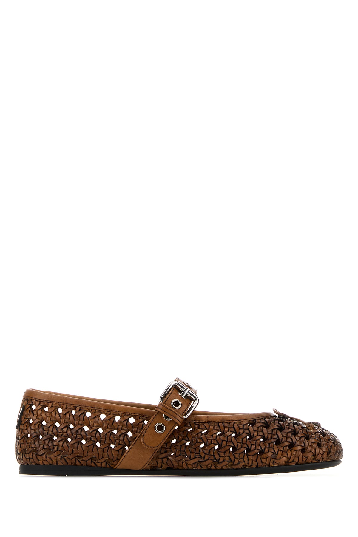Miu Miu Ballerine in pelle marrone