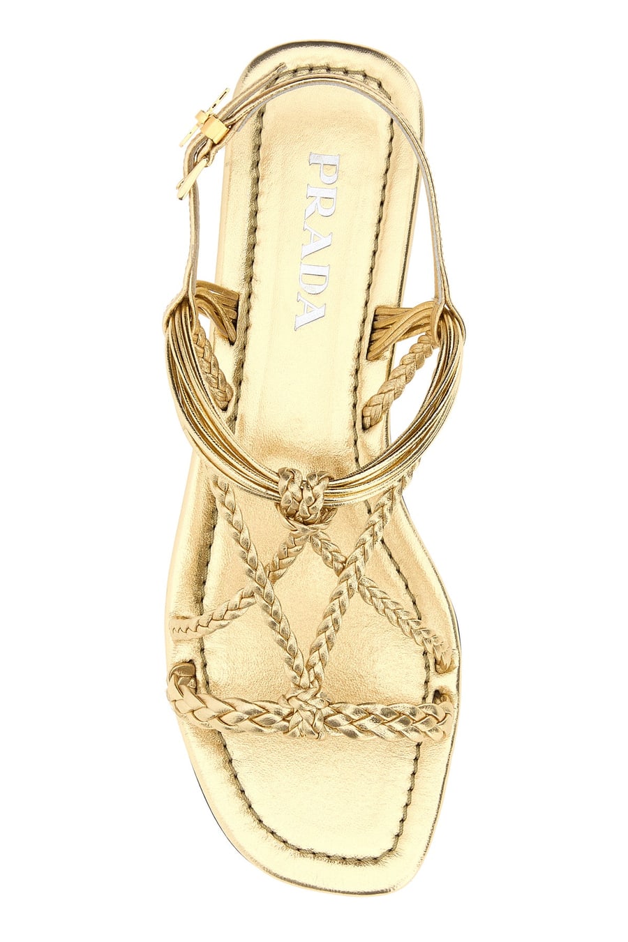 Prada Sandali in nappa oro, view 4
