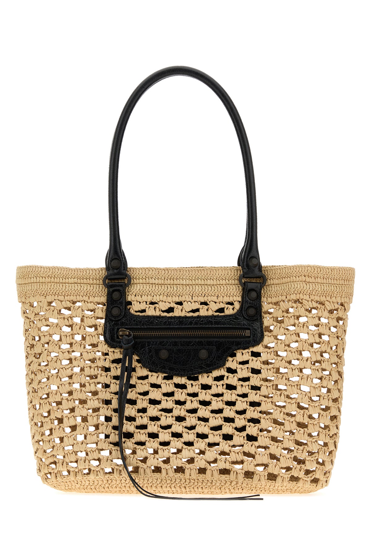 Balenciaga Borsa a secchiello Le City media in rafia