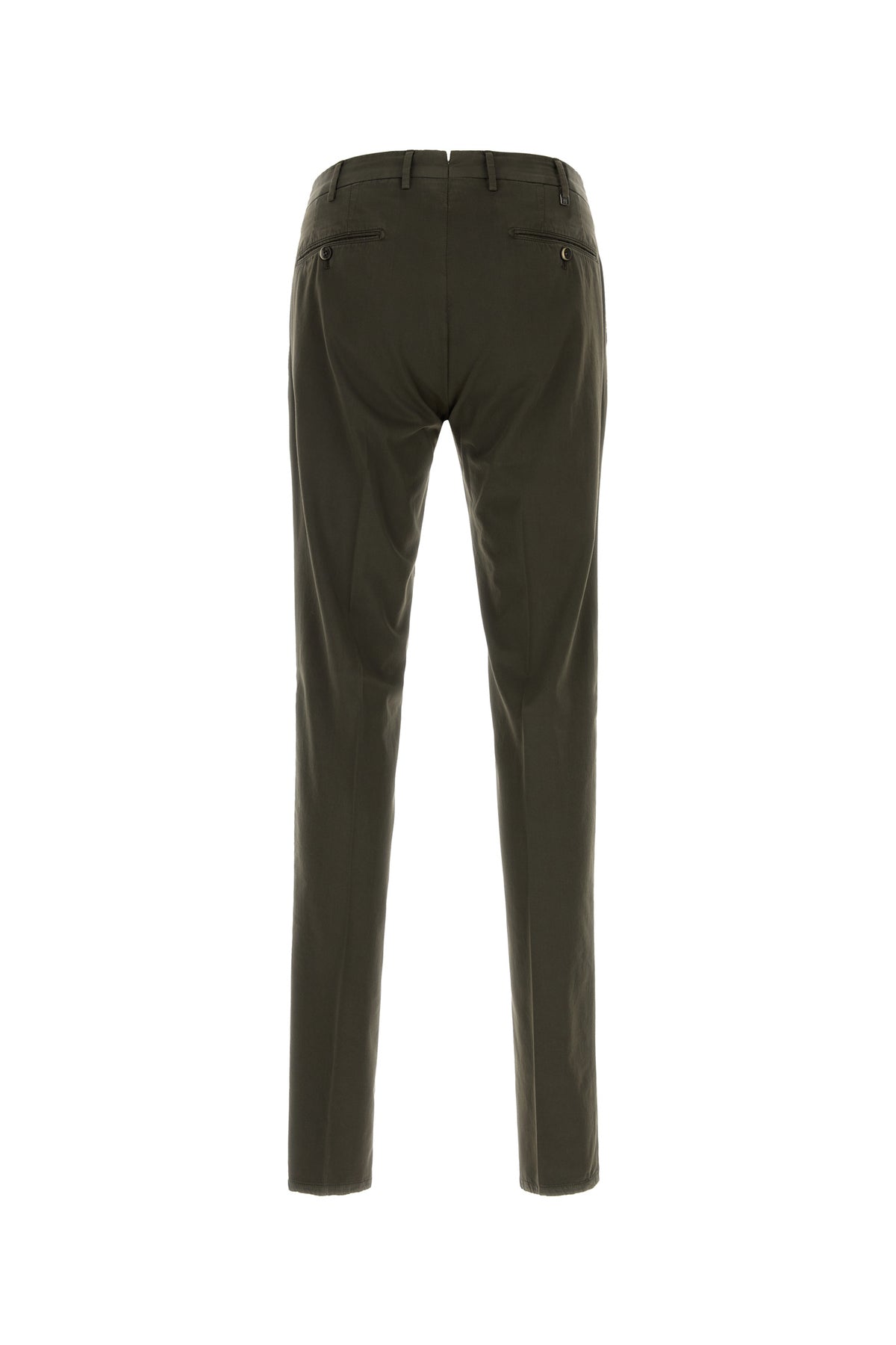 PT Torino Pantalone Silkochino in misto cotone stretch testa di moro, view 2
