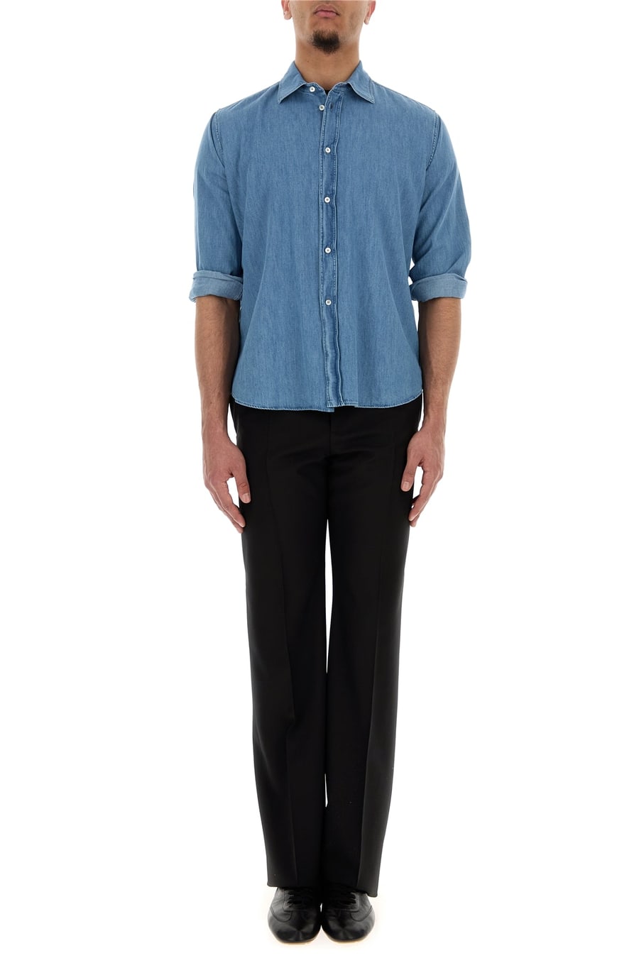Jil Sander Camicia in chambray azzurro, view 6