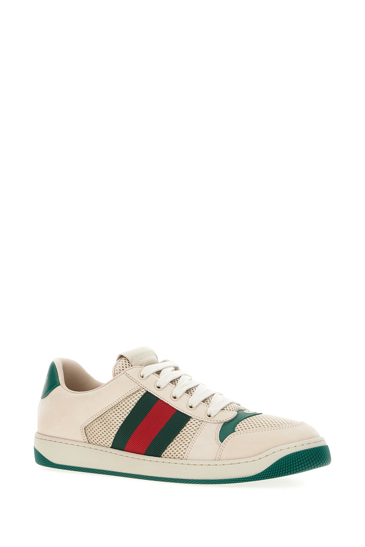 Gucci Sneakers Screener avorio in rete e pelle scamosciata, view 2