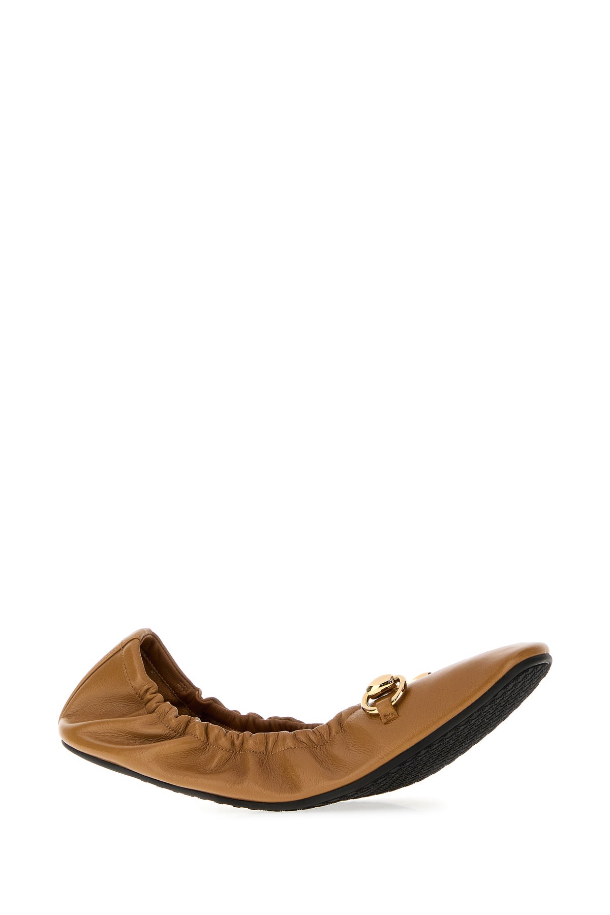 Gucci Ballerine Prima in pelle cammello, view 2