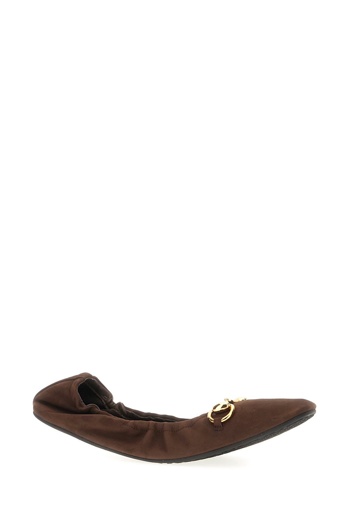 Gucci Ballerine Prima in pelle scamosciata testa di moro, view 2