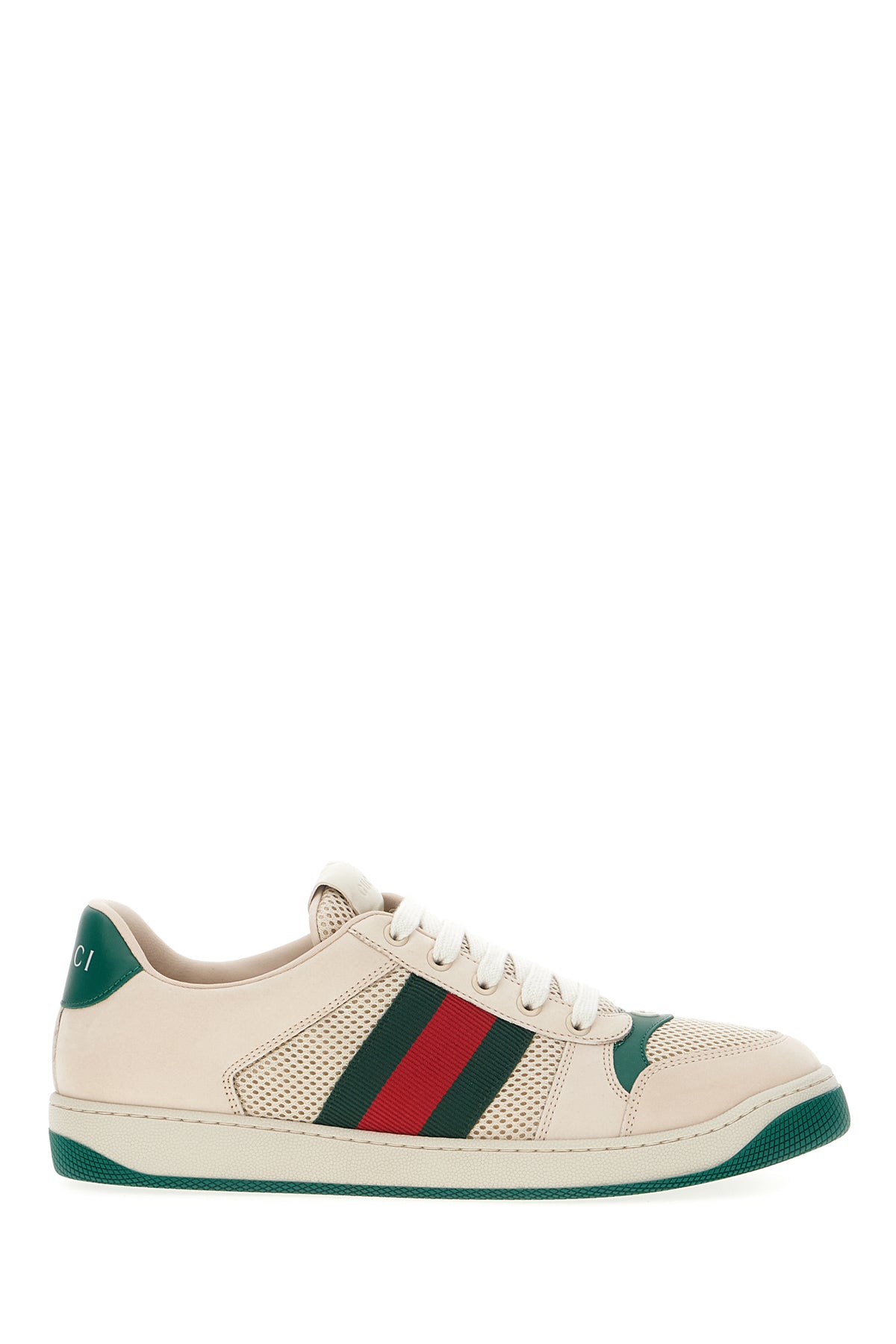 Gucci Sneakers Screener avorio in rete e pelle scamosciata