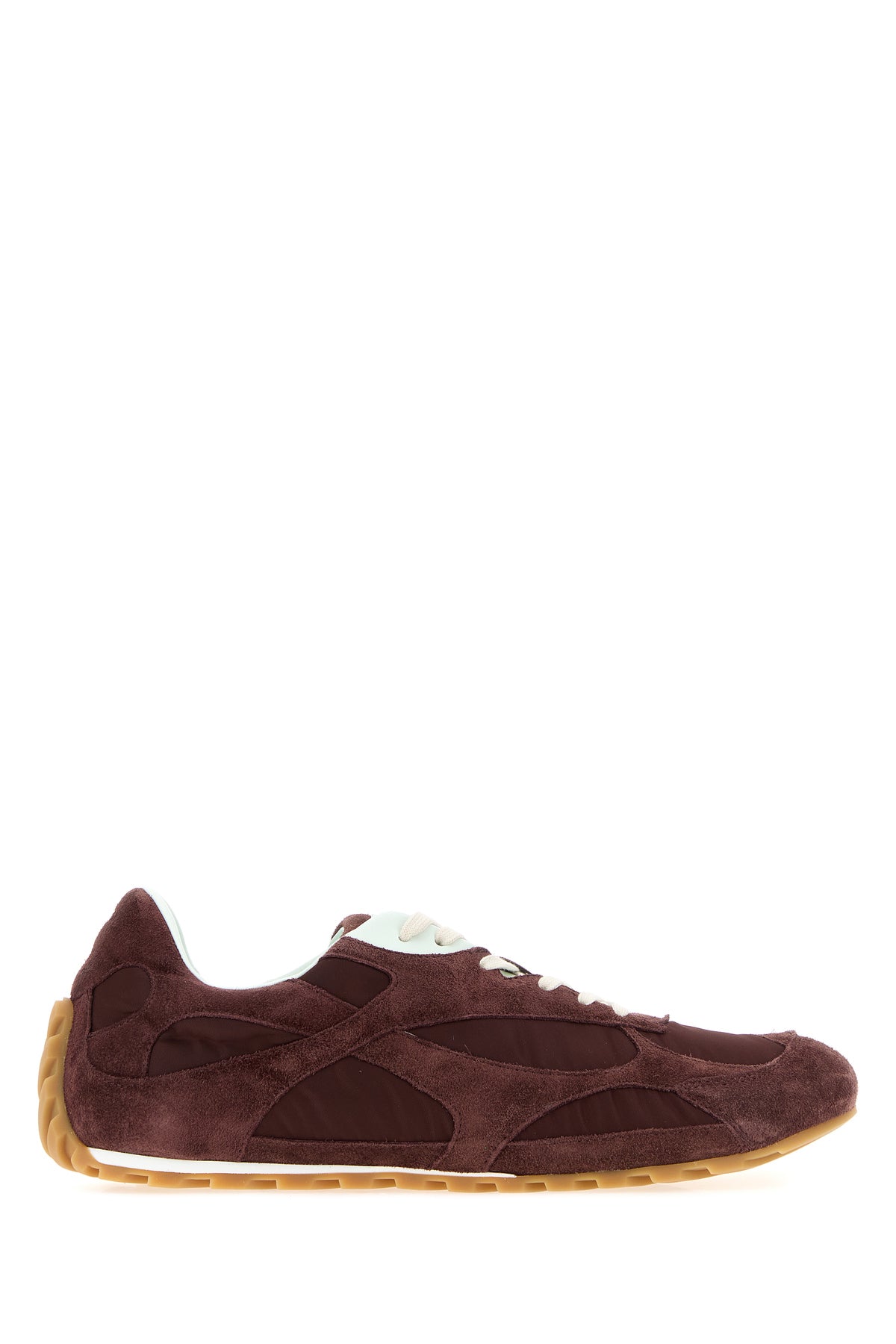 Bottega Veneta Sneakers Orbit Flash bordeaux in tela e pelle scamosciata