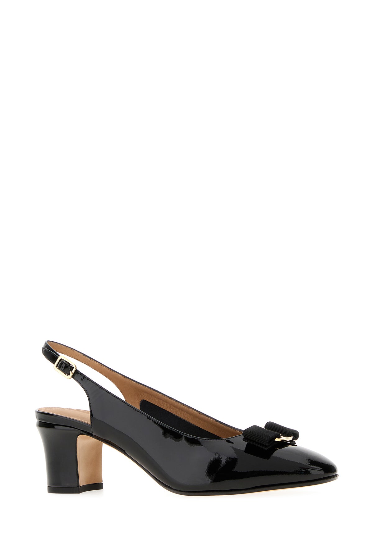Ferragamo Scarpe con tacco Vetty 55 in pelle nera, view 2