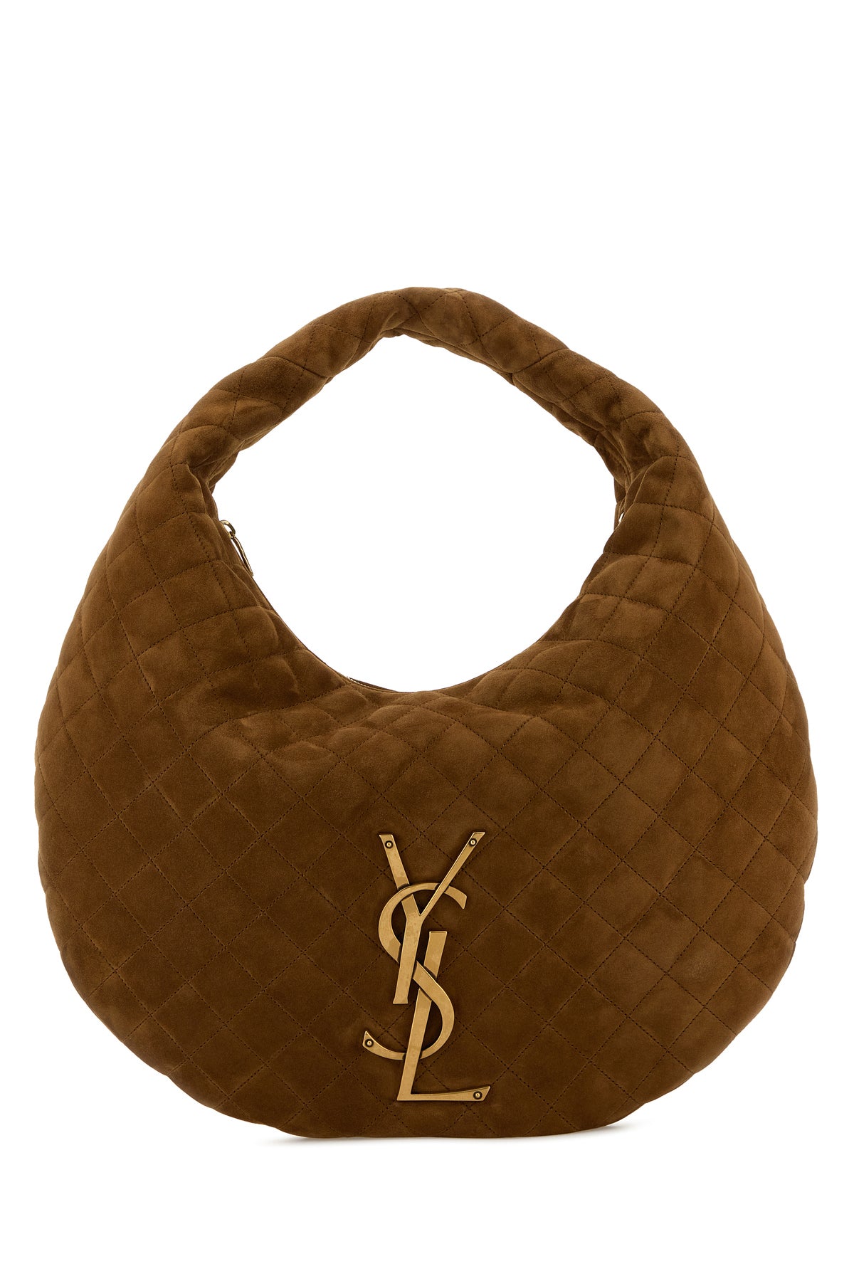 Saint Laurent Borsa a spalla Icare in pelle scamosciata cammello