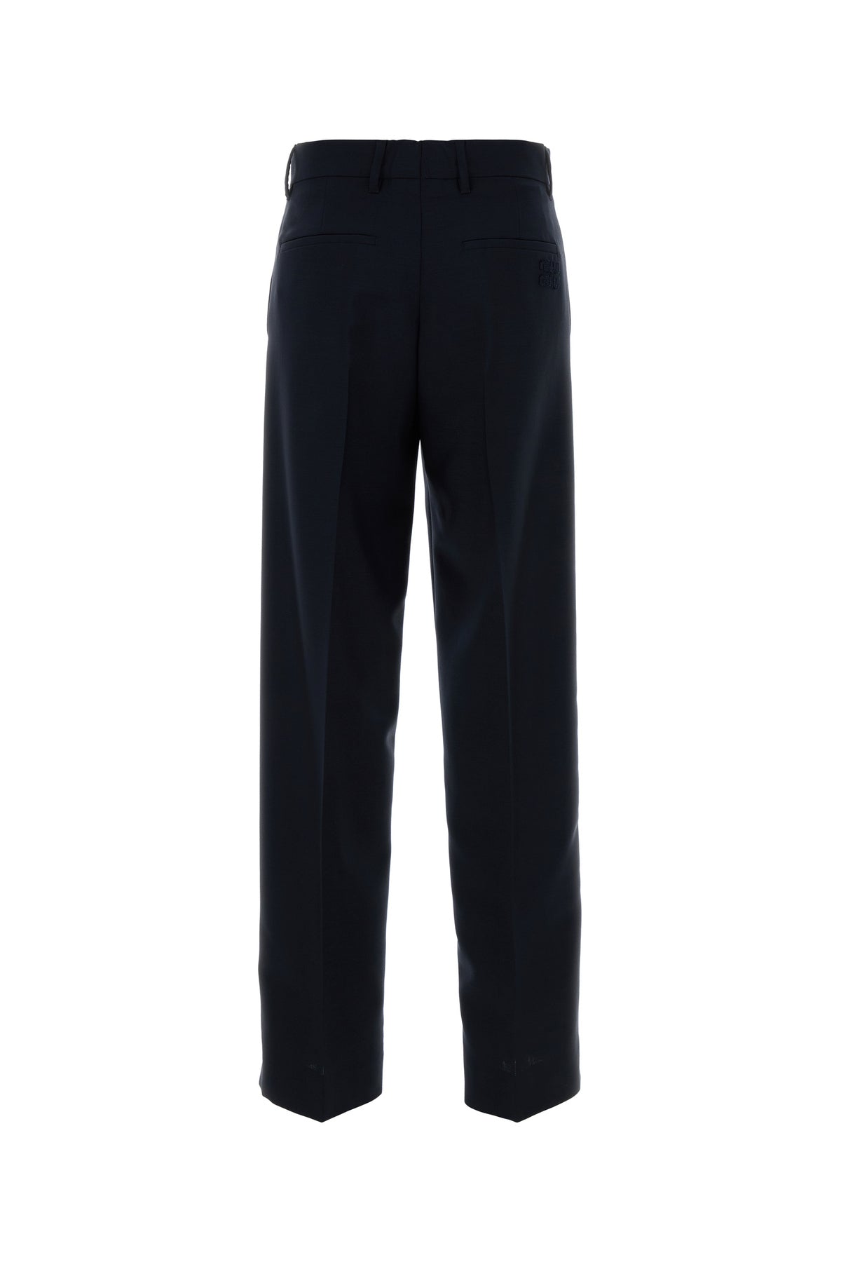 Miu Miu Pantalone in misto mohair blu navy, view 2