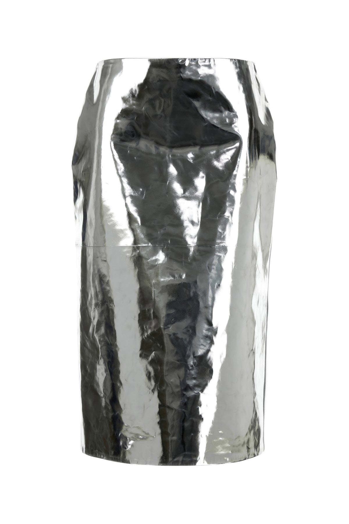 Jil Sander Gonna in pelle argento