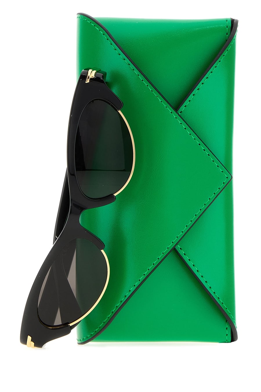 Bottega Veneta Occhiali da sole Angle in acetato nero, view 3