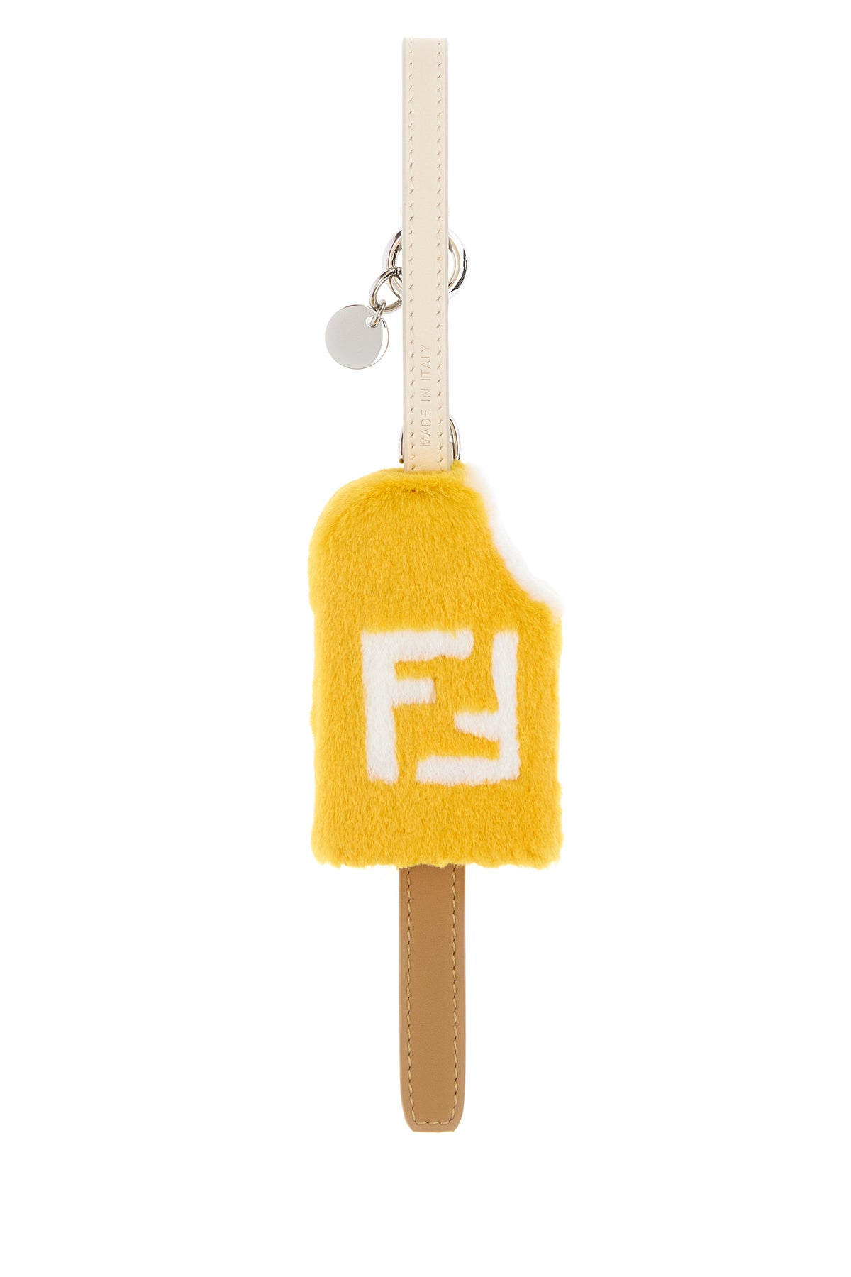 Fendi Charm per borse Gelato multicolor in pelle e montone, view 2