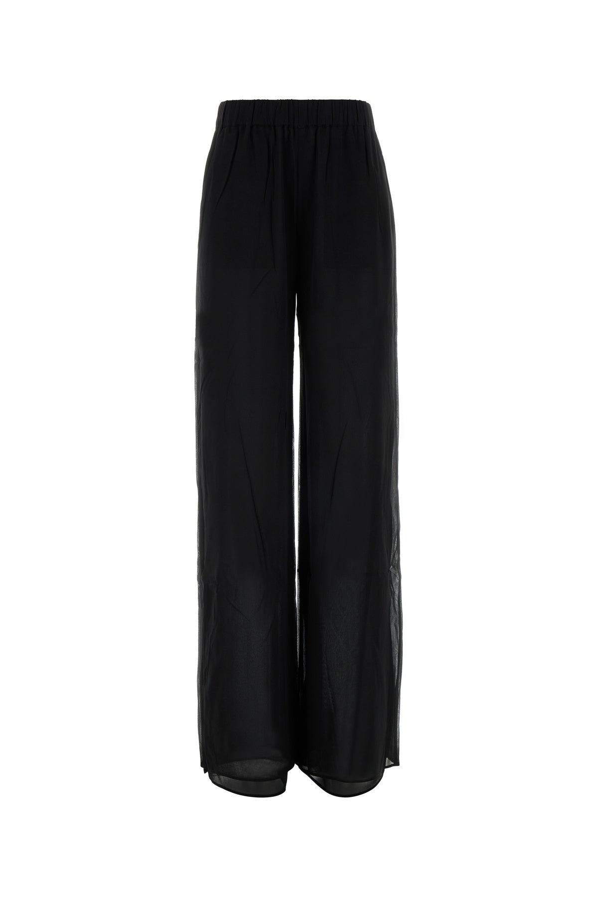 THE ANDAMANE Pantalone dalla gamba ampia Lena in jersey nero