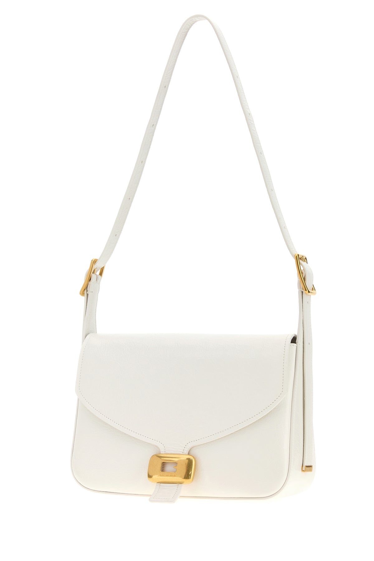Balenciaga Borsa a spalla Clicca media in pelle bianca, view 2