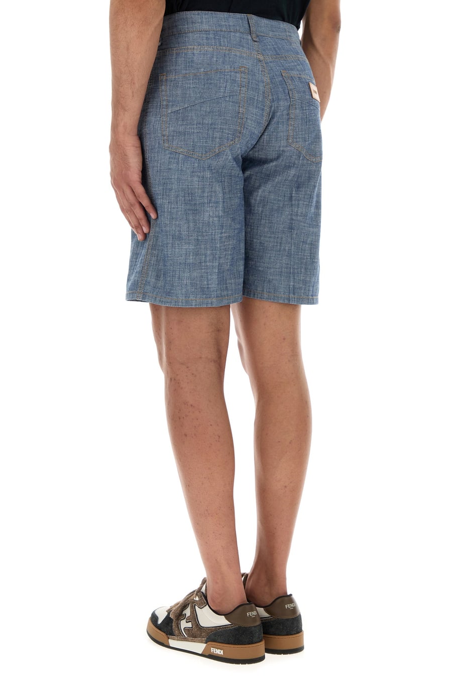 Fendi Bermuda in chambray azzurro, view 4