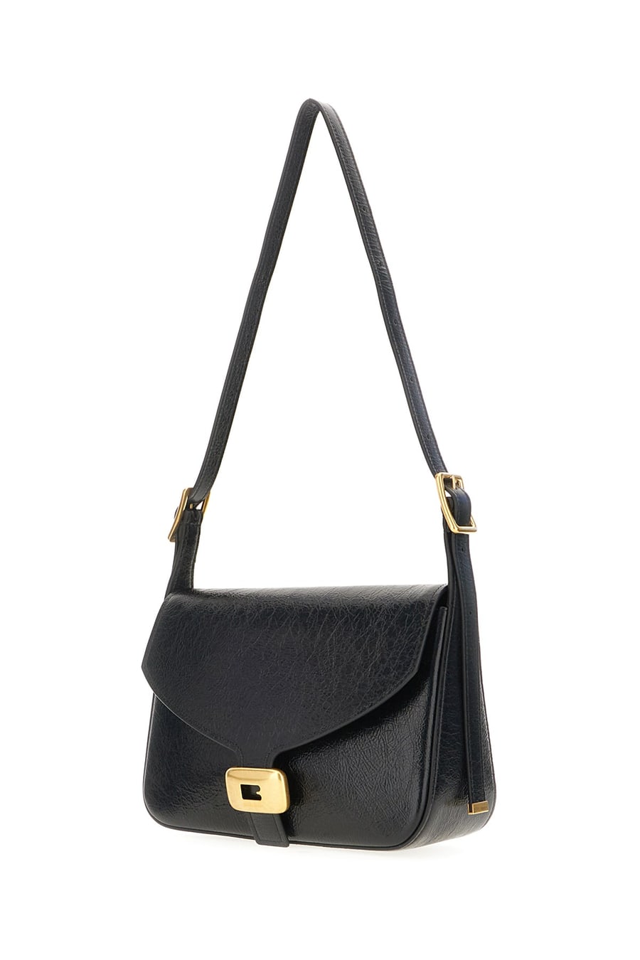 Balenciaga Borsa a spalla Clicca media in pelle nera, view 2