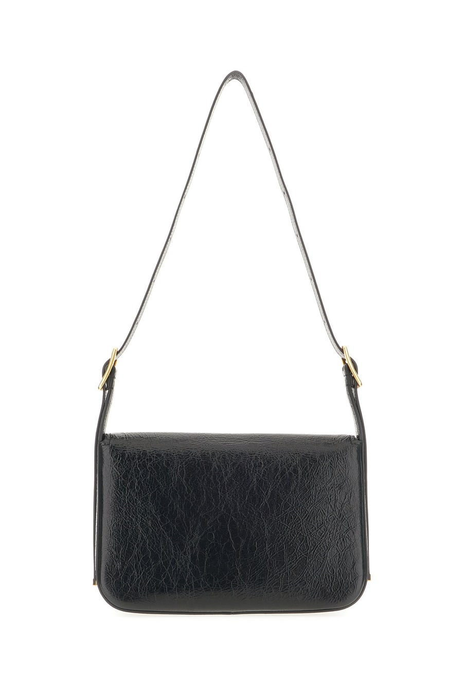 Balenciaga Borsa a spalla Clicca media in pelle nera, view 3