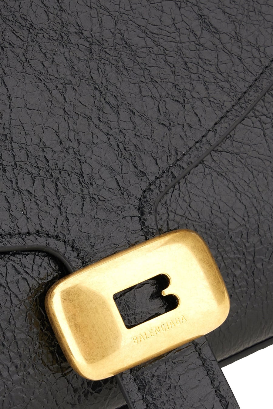 Balenciaga Borsa a spalla Clicca media in pelle nera, view 4