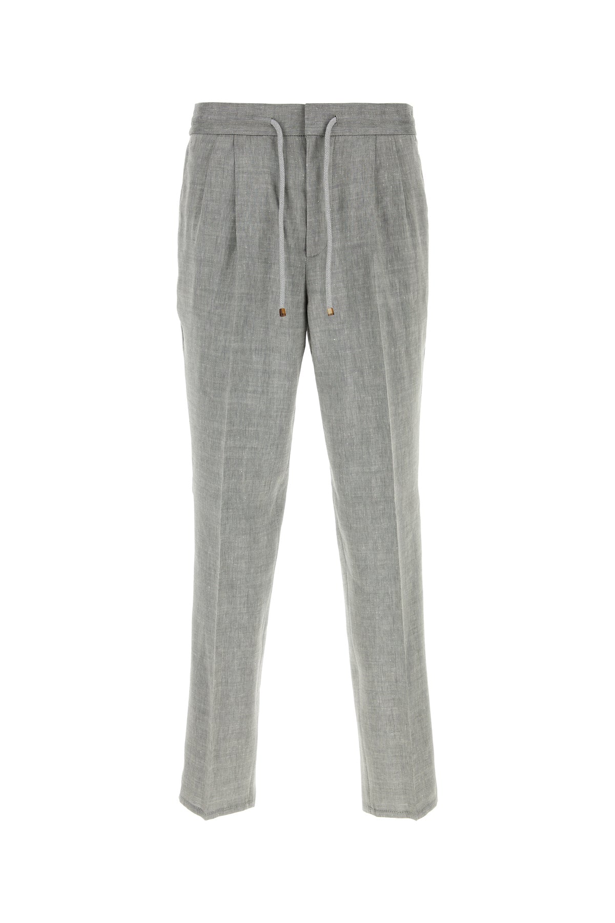 Brunello Cucinelli Pantalone in misto lino grigio