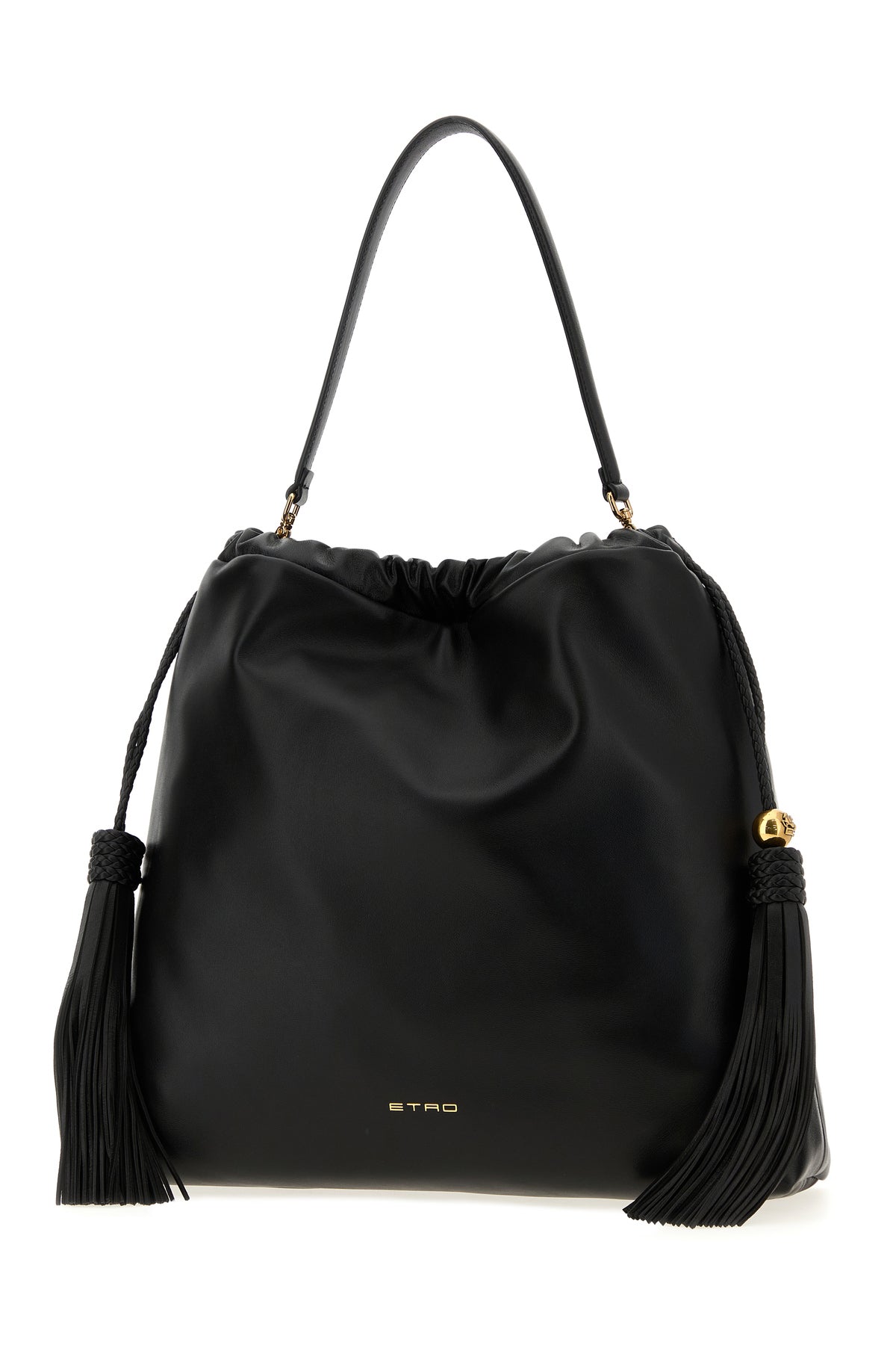 Etro Borsa a secchiello Kalispera media in pelle nera, view 2