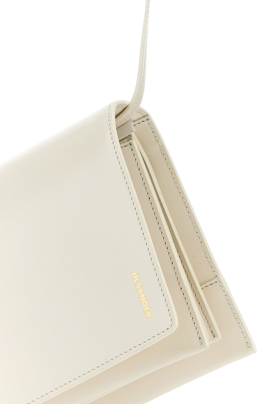 Jil Sander Borsa a spalla File piccola in pelle avorio, view 4