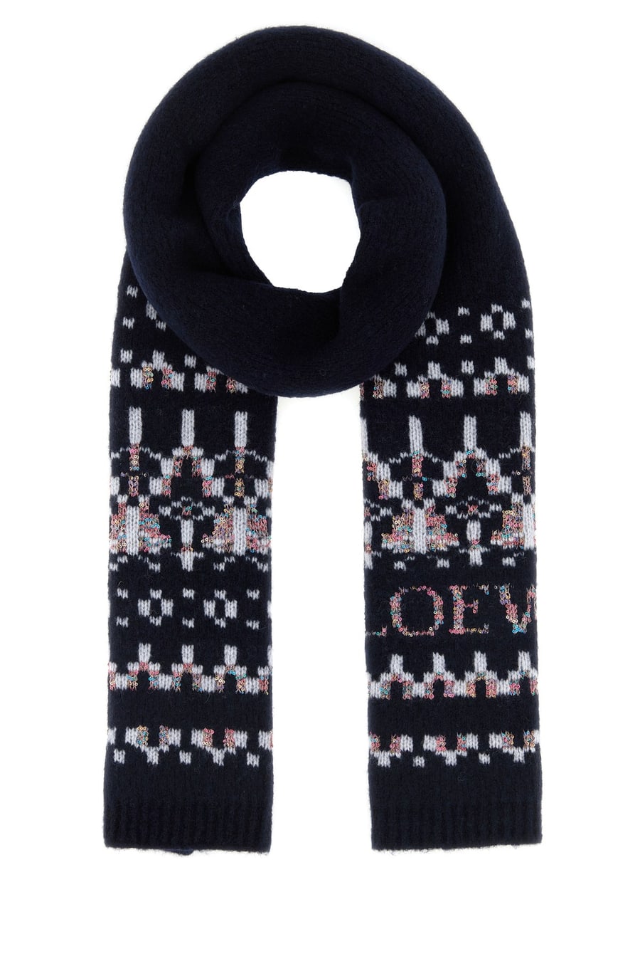 Loewe Sciarpa in misto lana blu notte