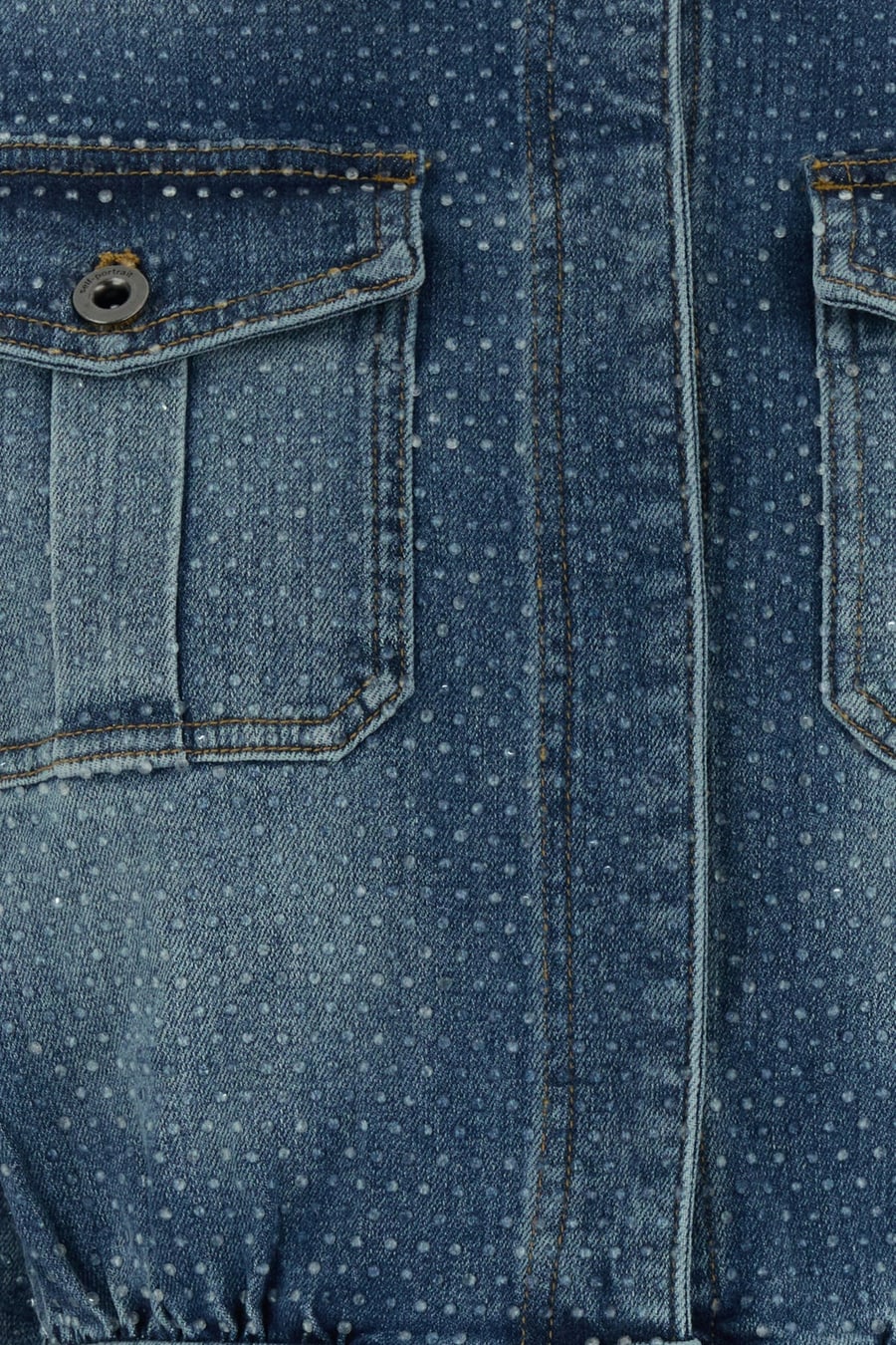 self-portrait Tuta in denim decorato, view 3