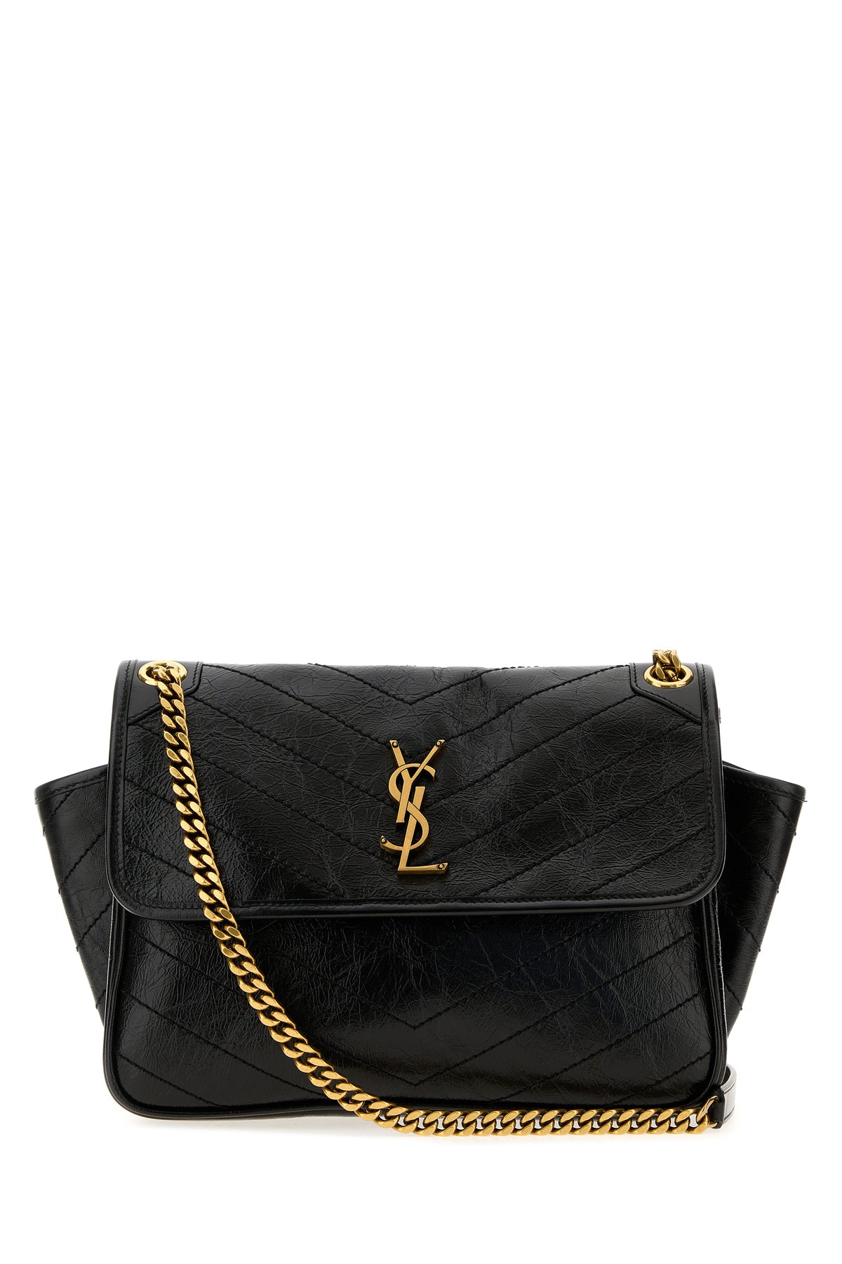Saint Laurent Borsa a spalla Niki in pelle nera