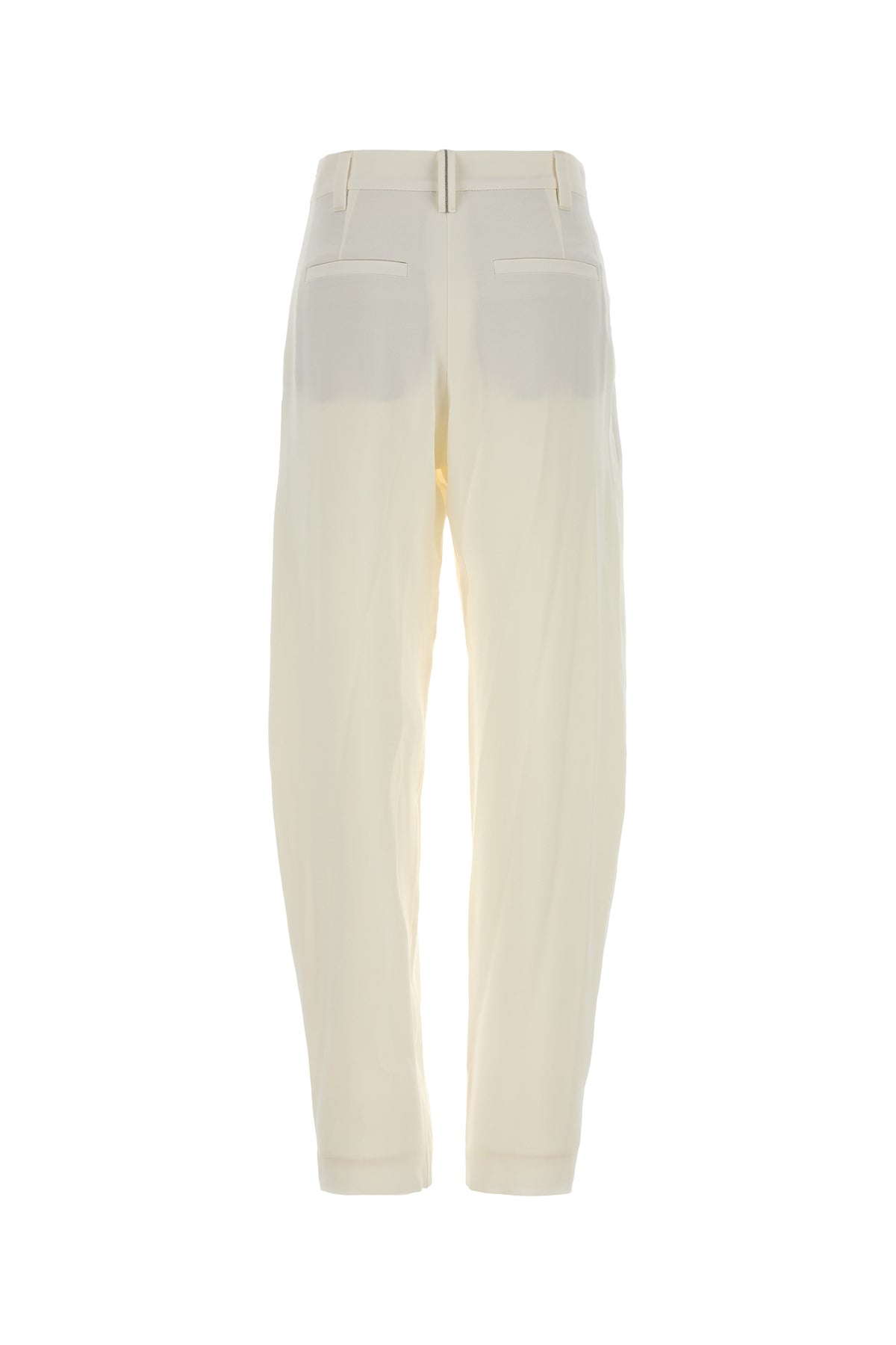 Brunello Cucinelli Pantalone in crepe bianco, view 2