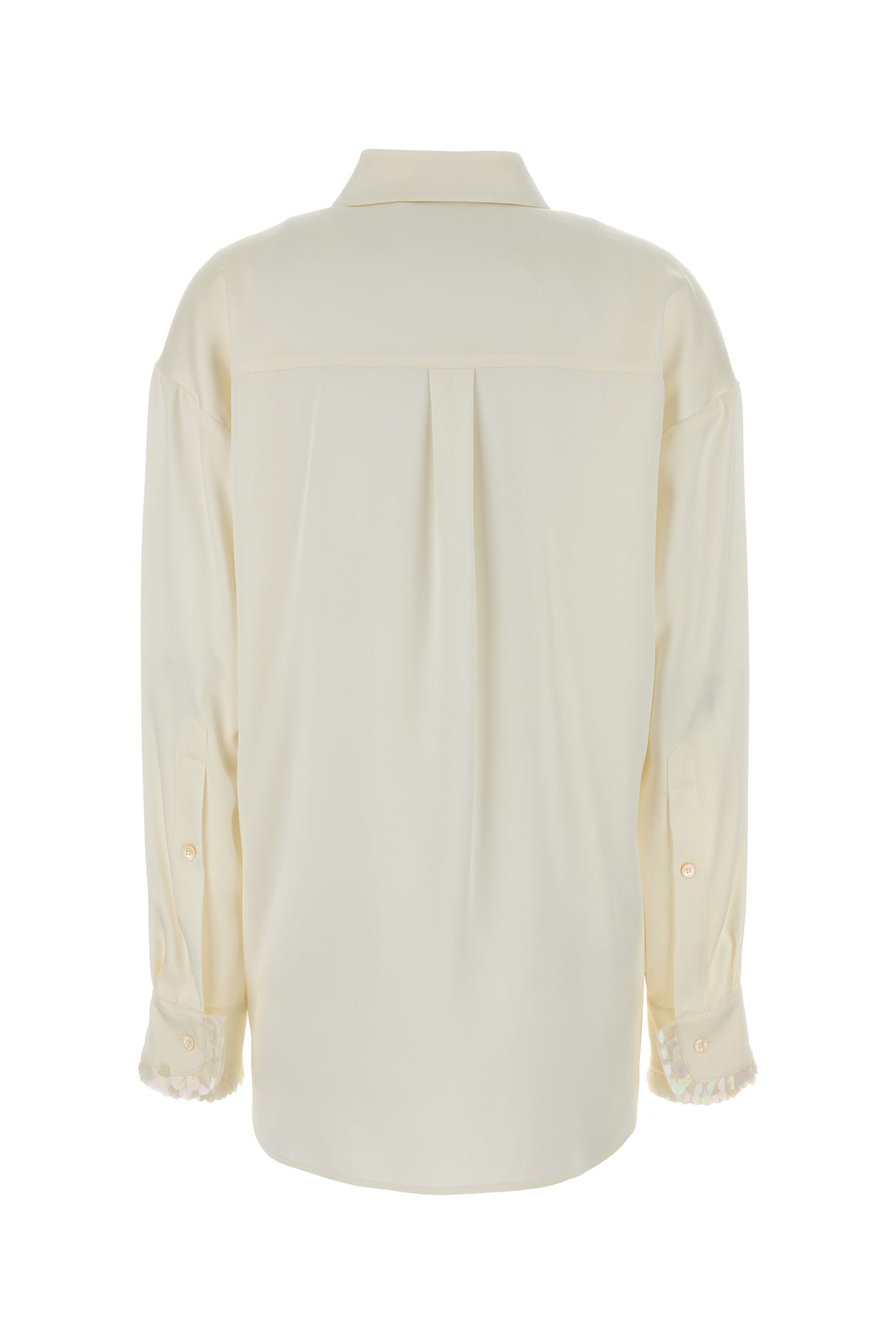 Stella McCartney Camicia oversize in raso bianco, view 2