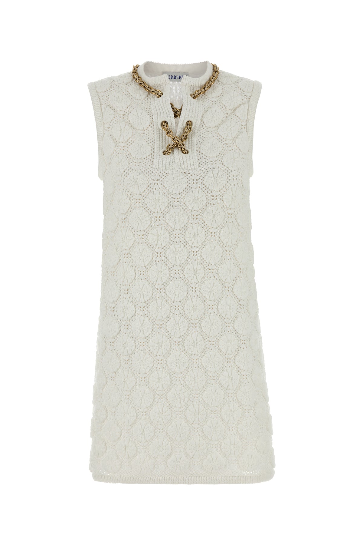 Burberry Abito in crochet stretch bianco