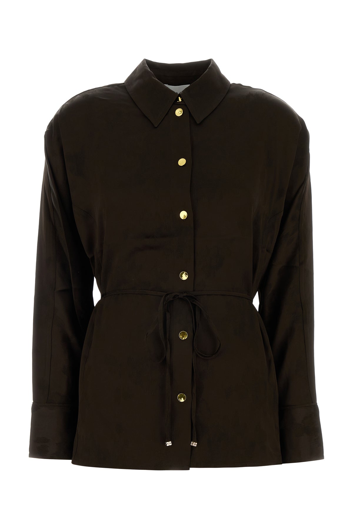 Ganni Camicia in raso marrone