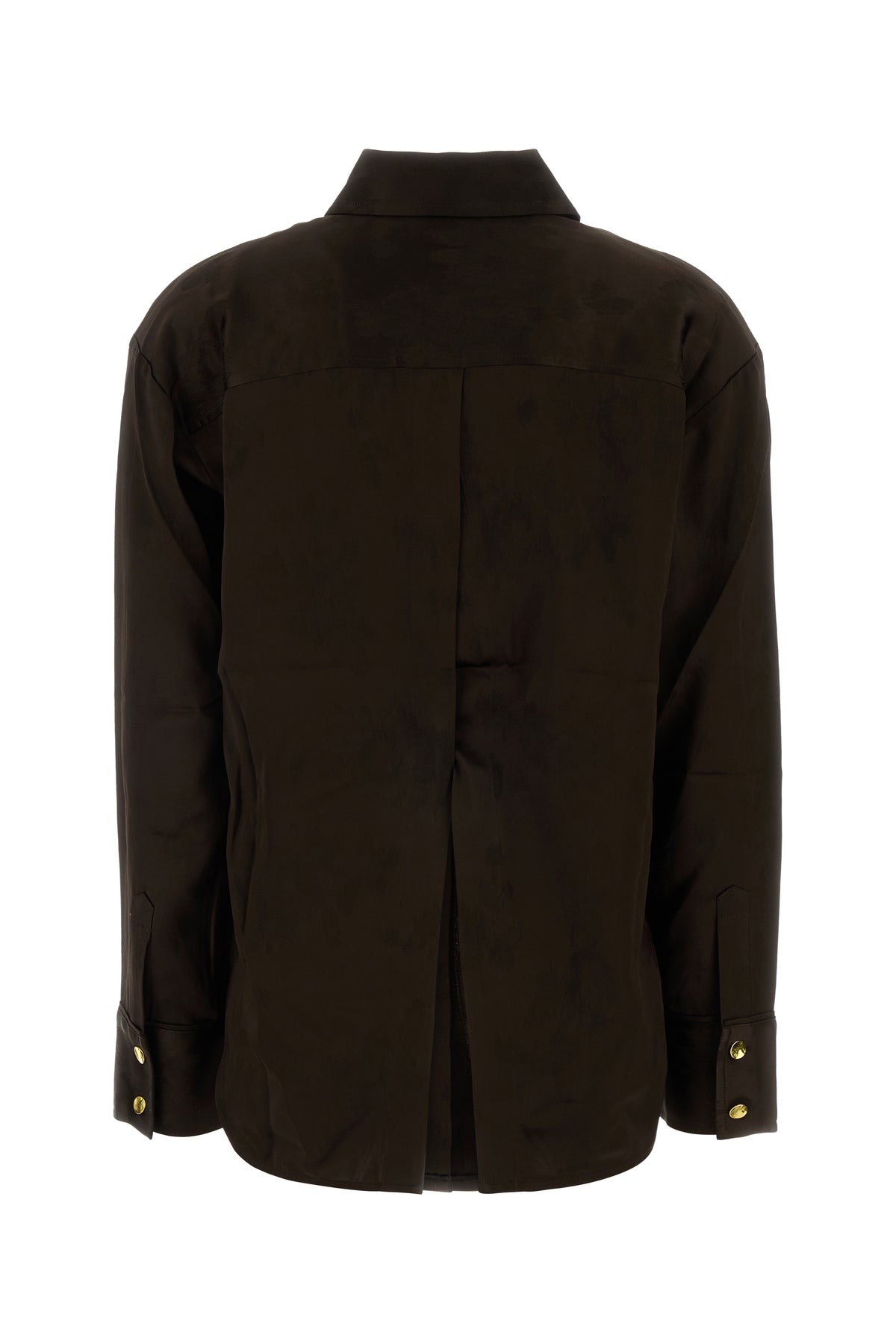 Ganni Camicia in raso marrone, view 2