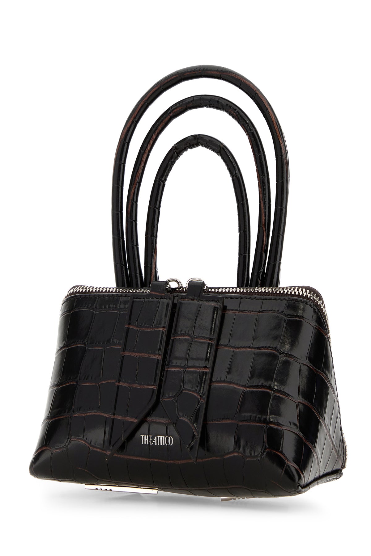 The Attico Borsa a mano Friday mini in pelle testa di moro, view 2