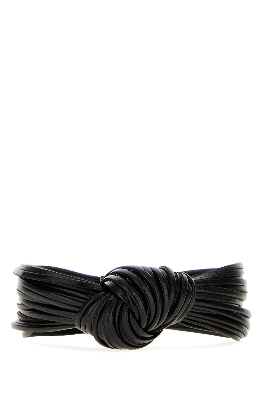 Bottega Veneta Bracciale Knot in pelle nera