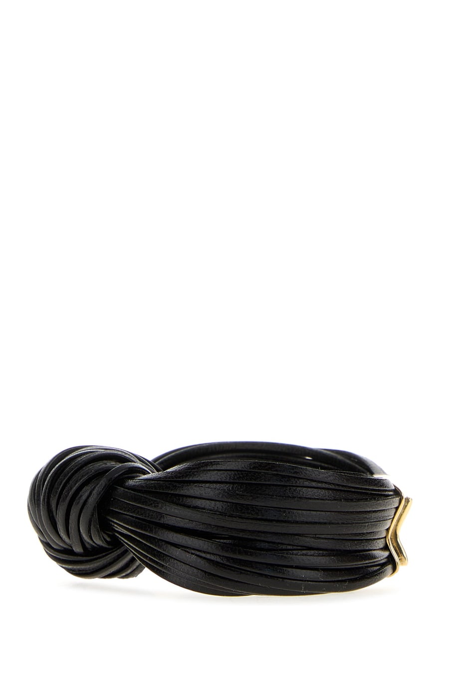 Bottega Veneta Bracciale Knot in pelle nera, view 2