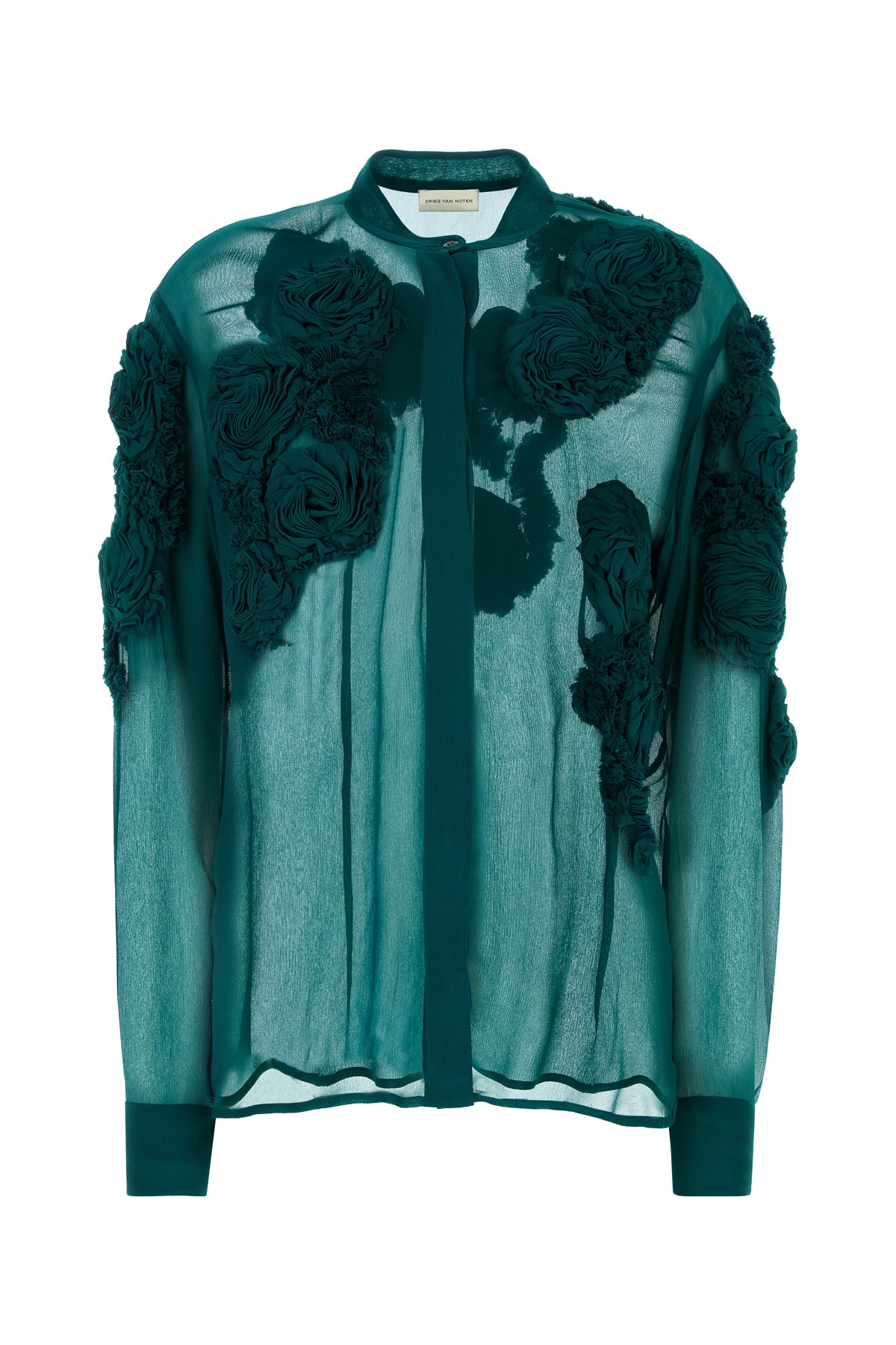 Dries Van Noten Camicia Chowsa in crepe ottanio